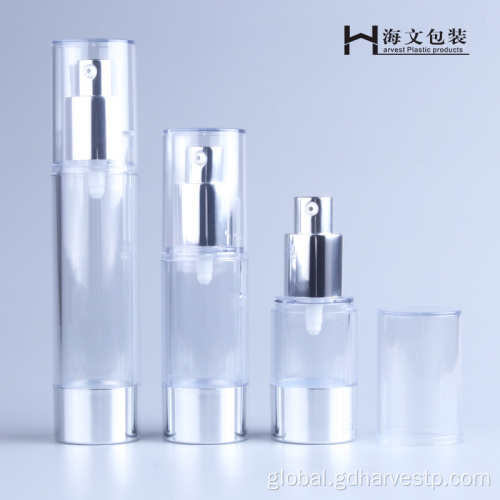Airless Lotion Bottle Round Clear Airless Bottle Pump Screw On Supplier